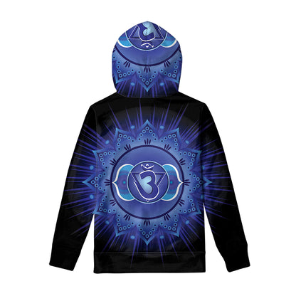 Ajna Chakra Mandala Print Pullover Hoodie