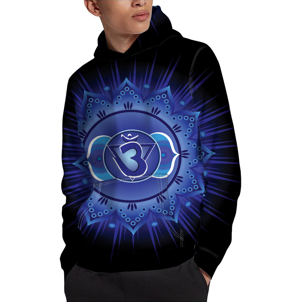 Ajna Chakra Mandala Print Pullover Hoodie