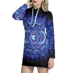 Ajna Chakra Mandala Print Pullover Hoodie Dress
