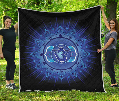 Ajna Chakra Mandala Print Quilt