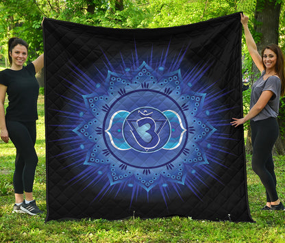 Ajna Chakra Mandala Print Quilt