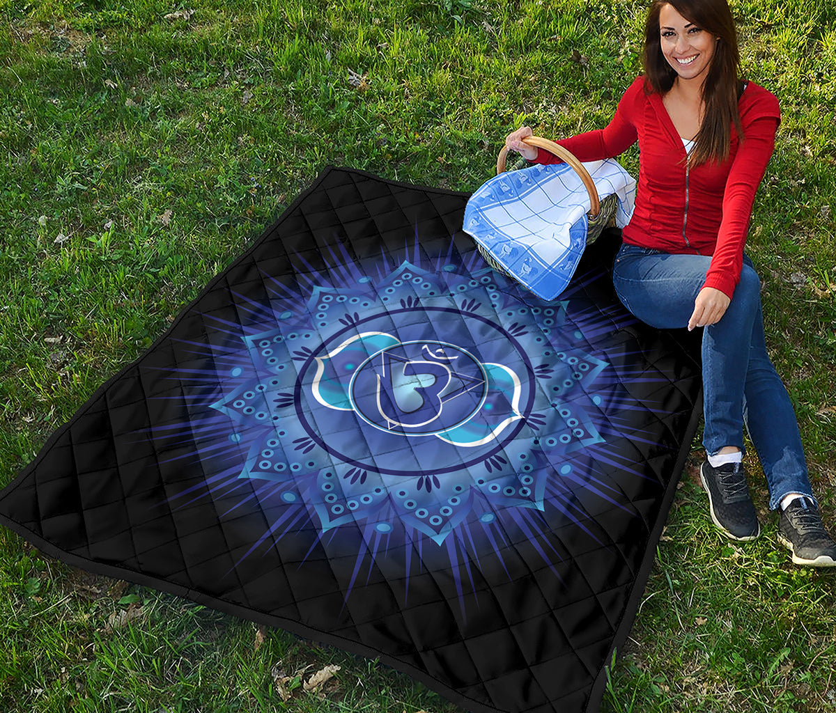 Ajna Chakra Mandala Print Quilt