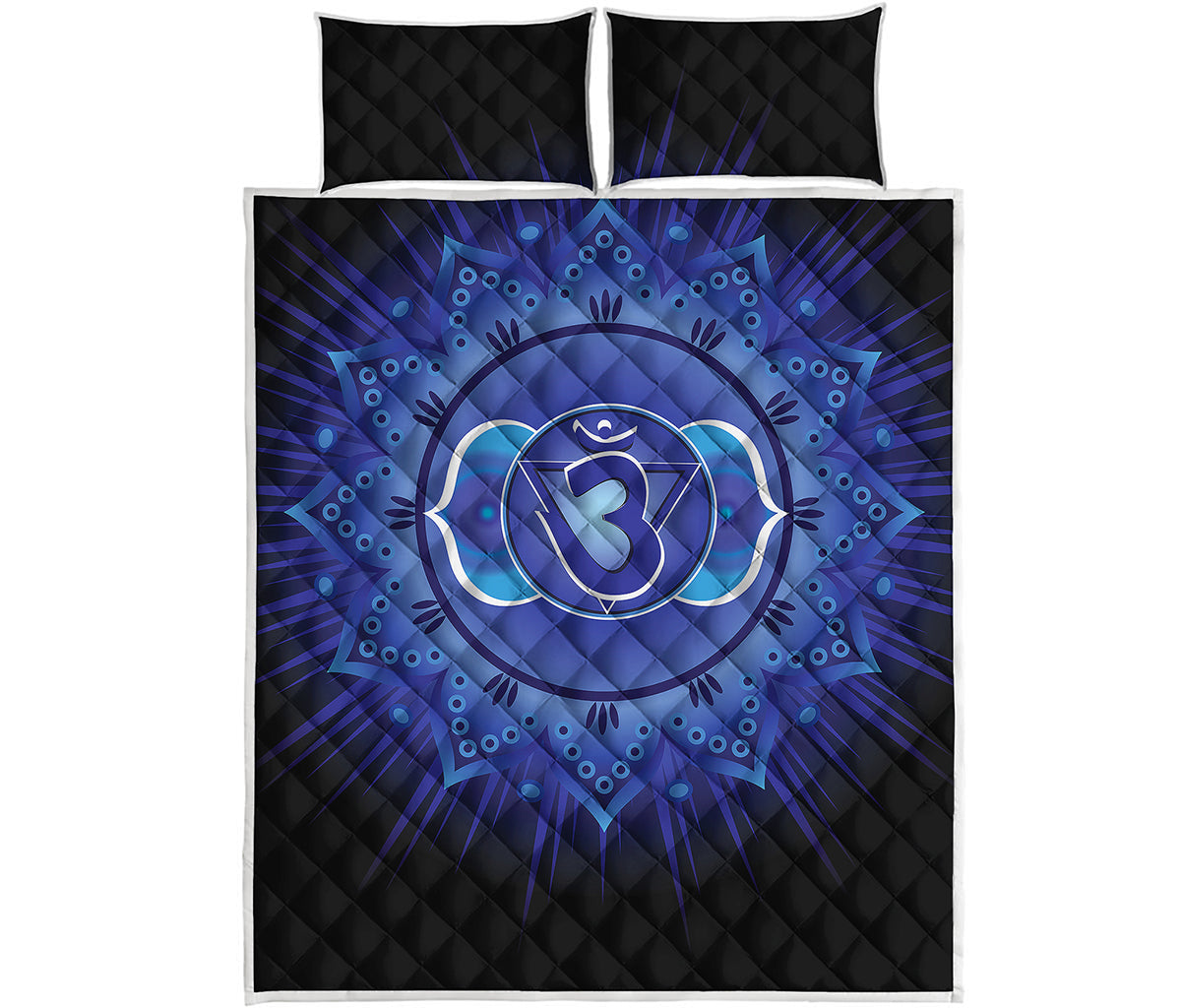 Ajna Chakra Mandala Print Quilt Bed Set