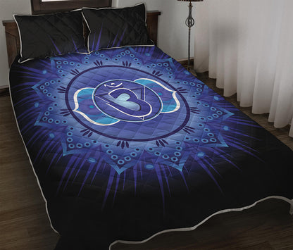 Ajna Chakra Mandala Print Quilt Bed Set