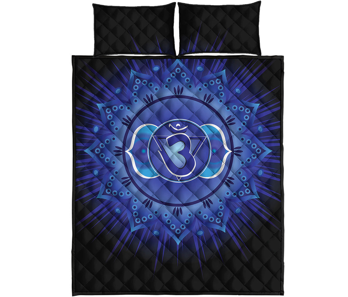 Ajna Chakra Mandala Print Quilt Bed Set