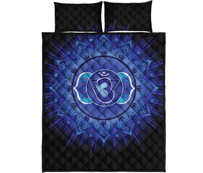 Ajna Chakra Mandala Print Quilt Bed Set
