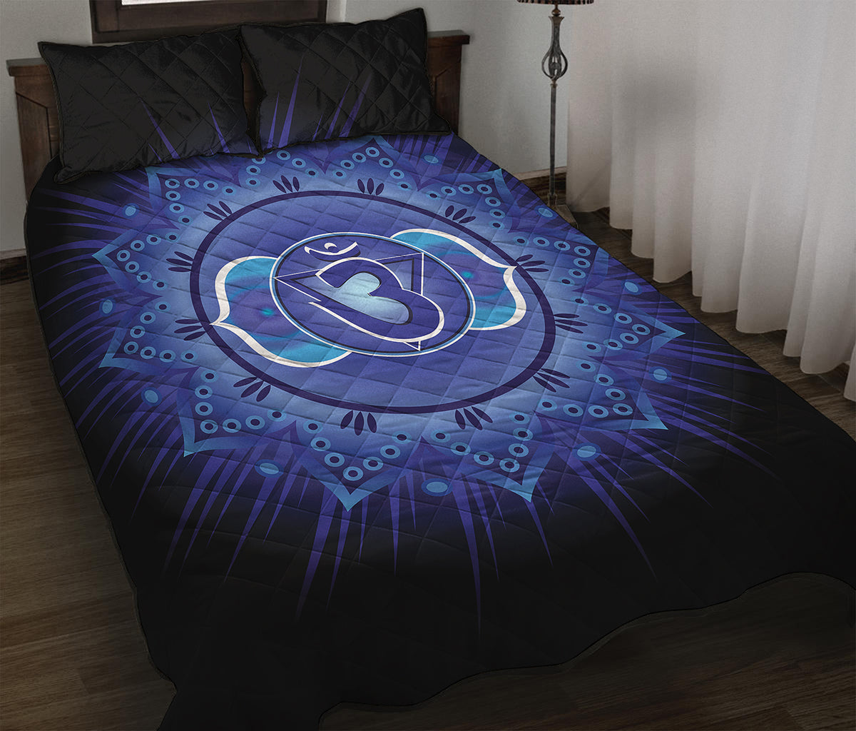 Ajna Chakra Mandala Print Quilt Bed Set