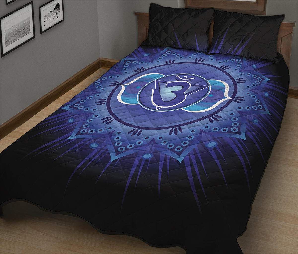 Ajna Chakra Mandala Print Quilt Bed Set