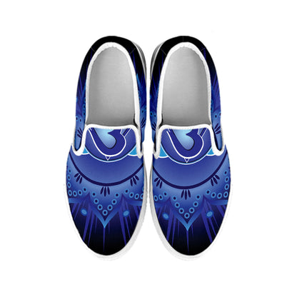 Ajna Chakra Mandala Print White Slip On Shoes