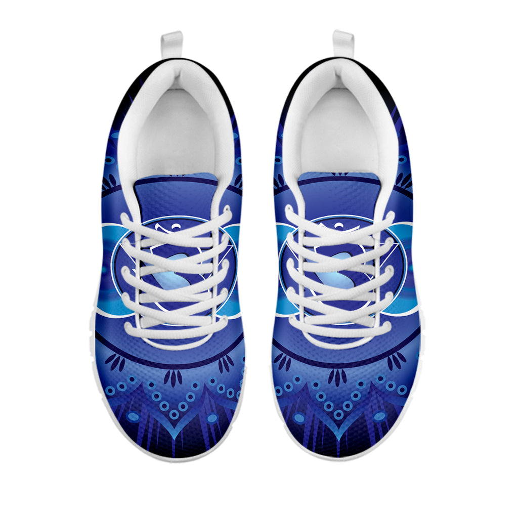 Ajna Chakra Mandala Print White Sneakers