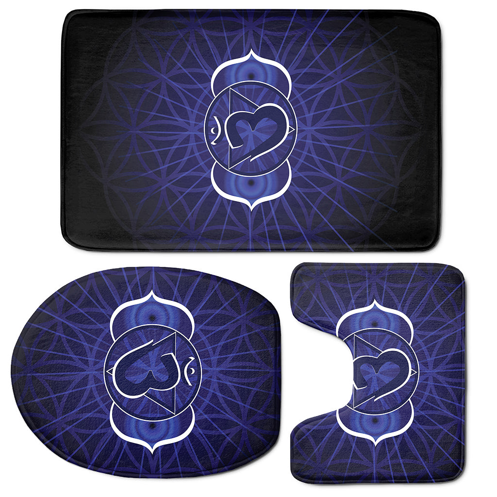 Ajna Chakra Spiritual Print 3 Piece Bath Mat Set