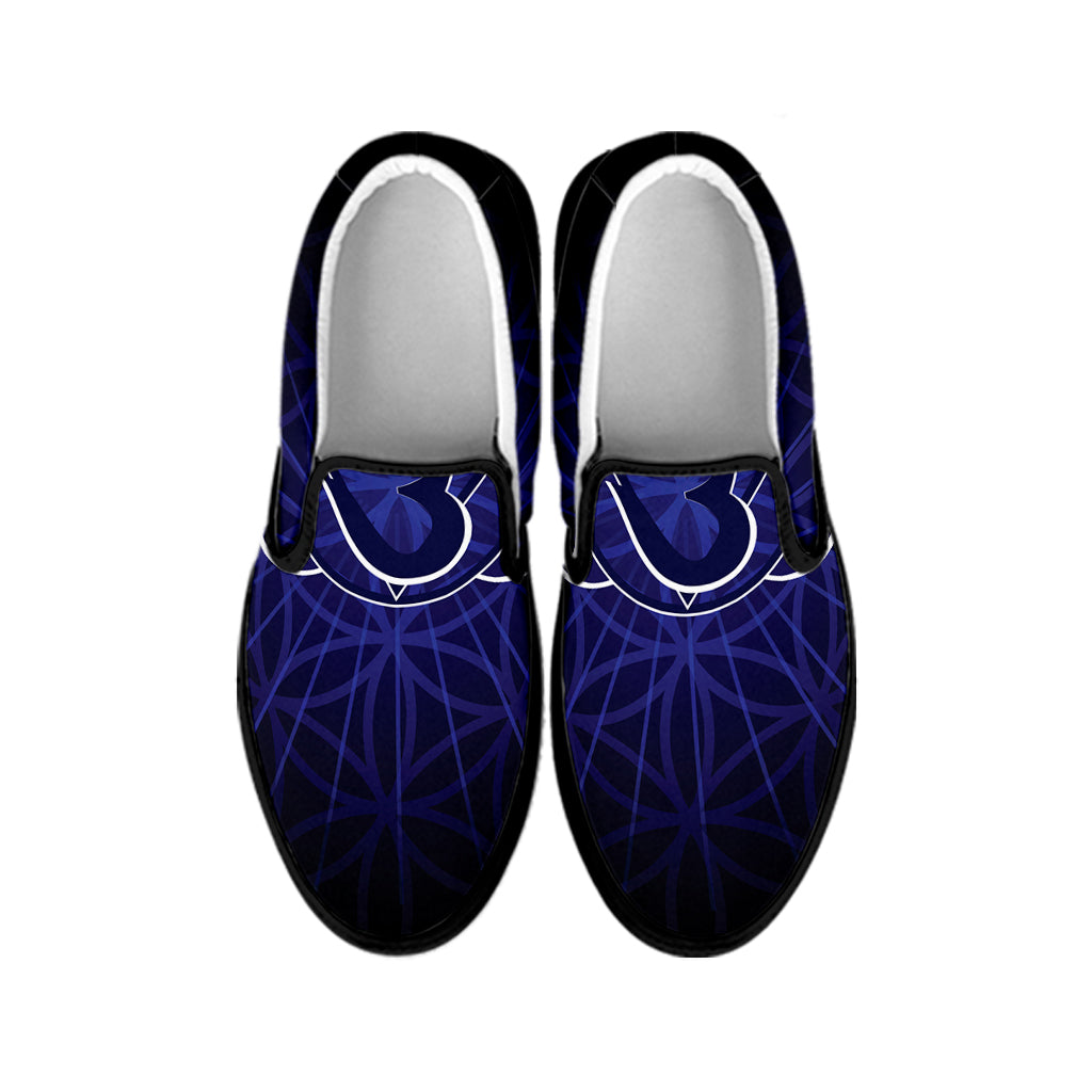 Ajna Chakra Spiritual Print Black Slip On Shoes
