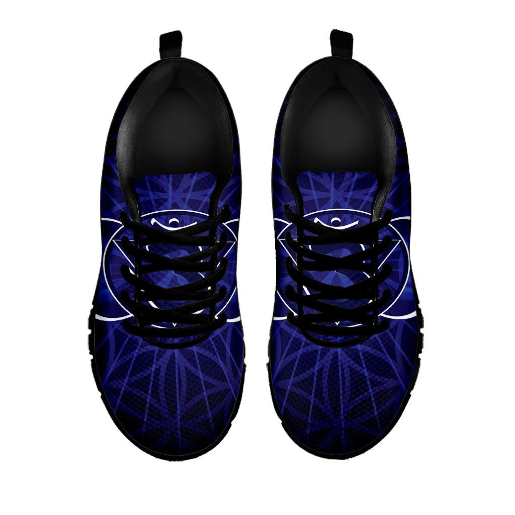 Ajna Chakra Spiritual Print Black Sneakers
