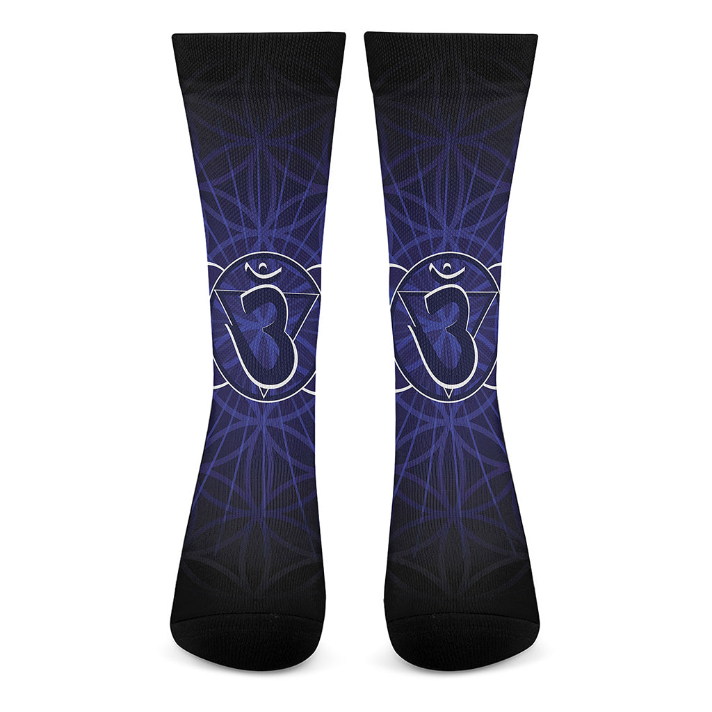 Ajna Chakra Spiritual Print Crew Socks