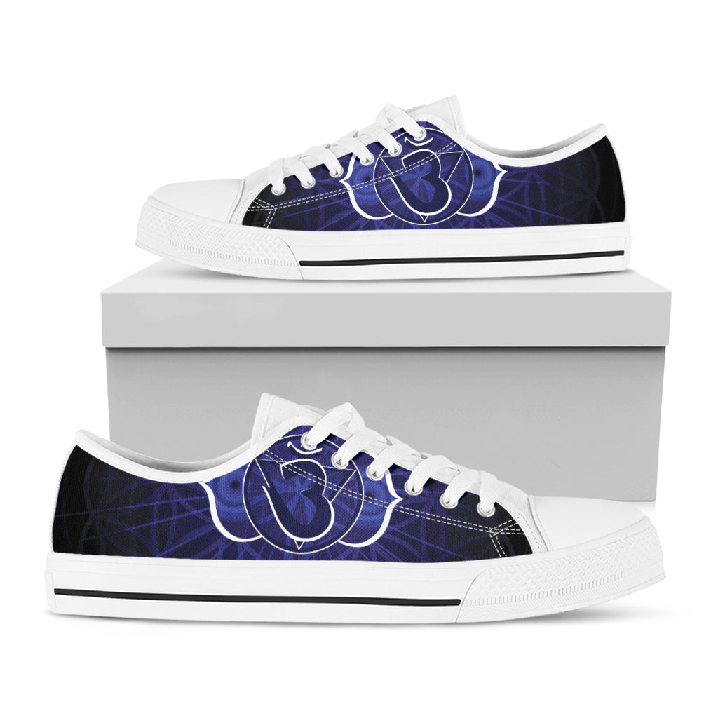 Ajna Chakra Spiritual Print White Low Top Shoes