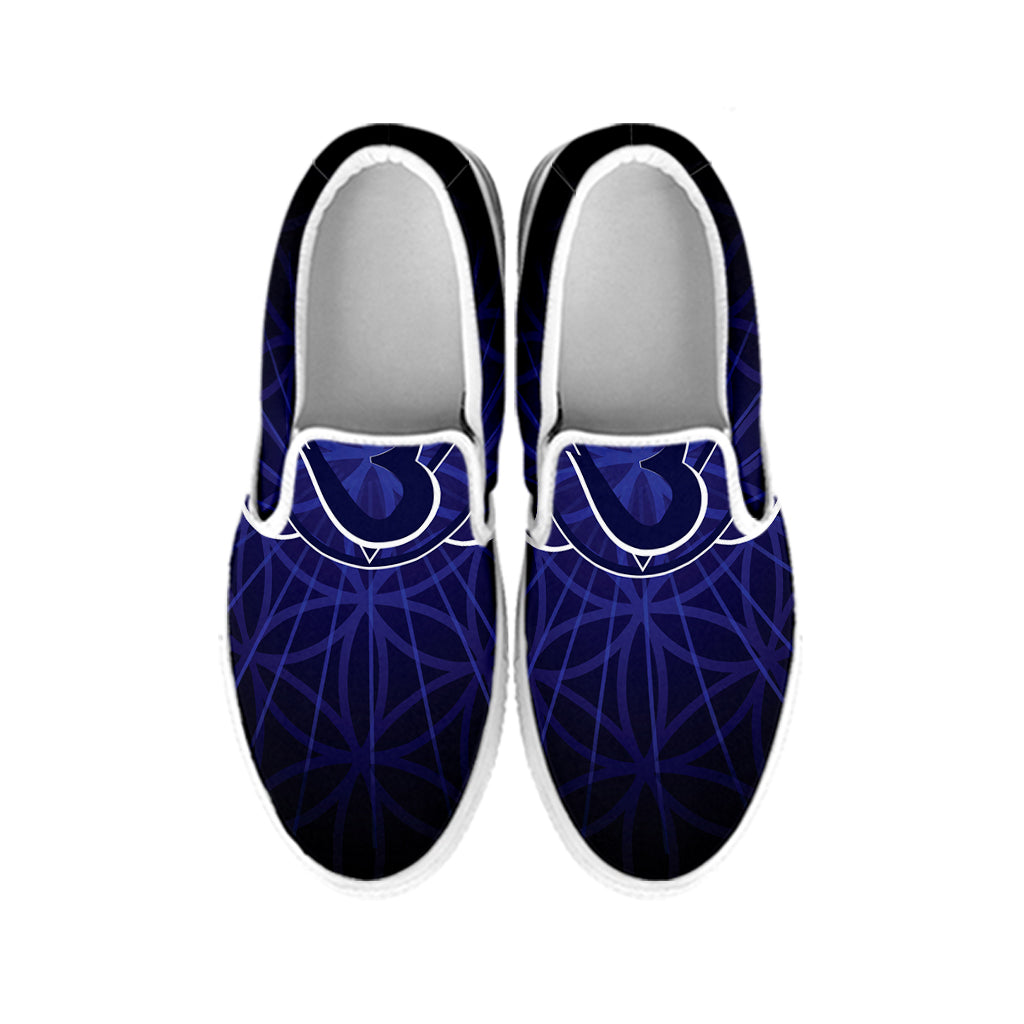 Ajna Chakra Spiritual Print White Slip On Shoes