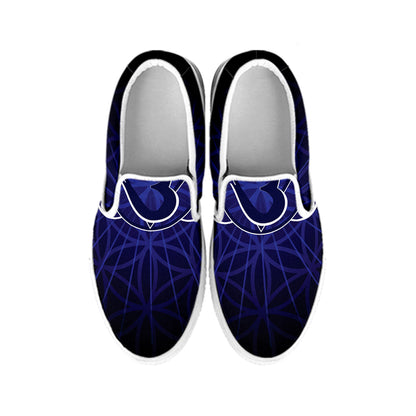 Ajna Chakra Spiritual Print White Slip On Shoes
