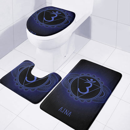 Ajna Chakra Symbol Print 3 Piece Bath Mat Set