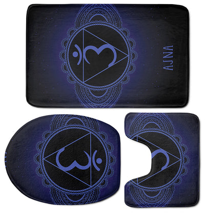 Ajna Chakra Symbol Print 3 Piece Bath Mat Set