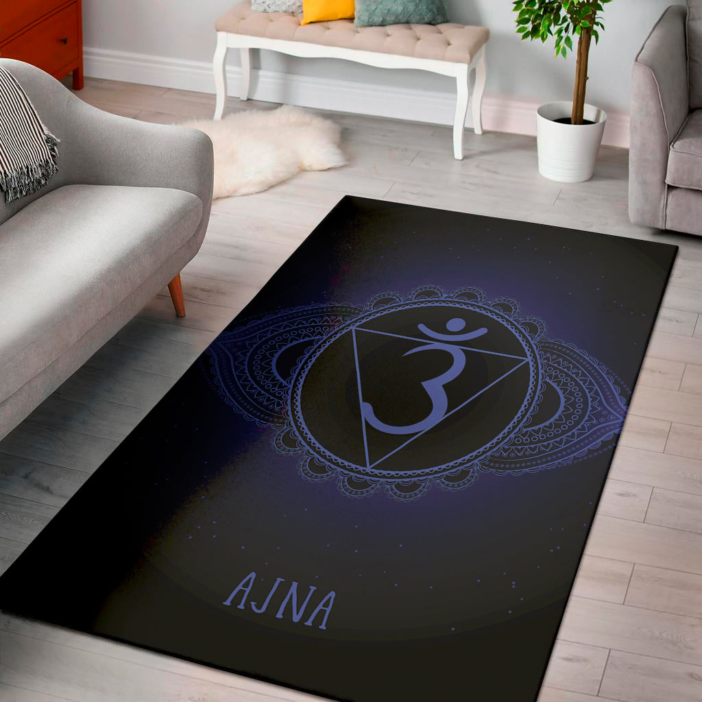 Ajna Chakra Symbol Print Area Rug