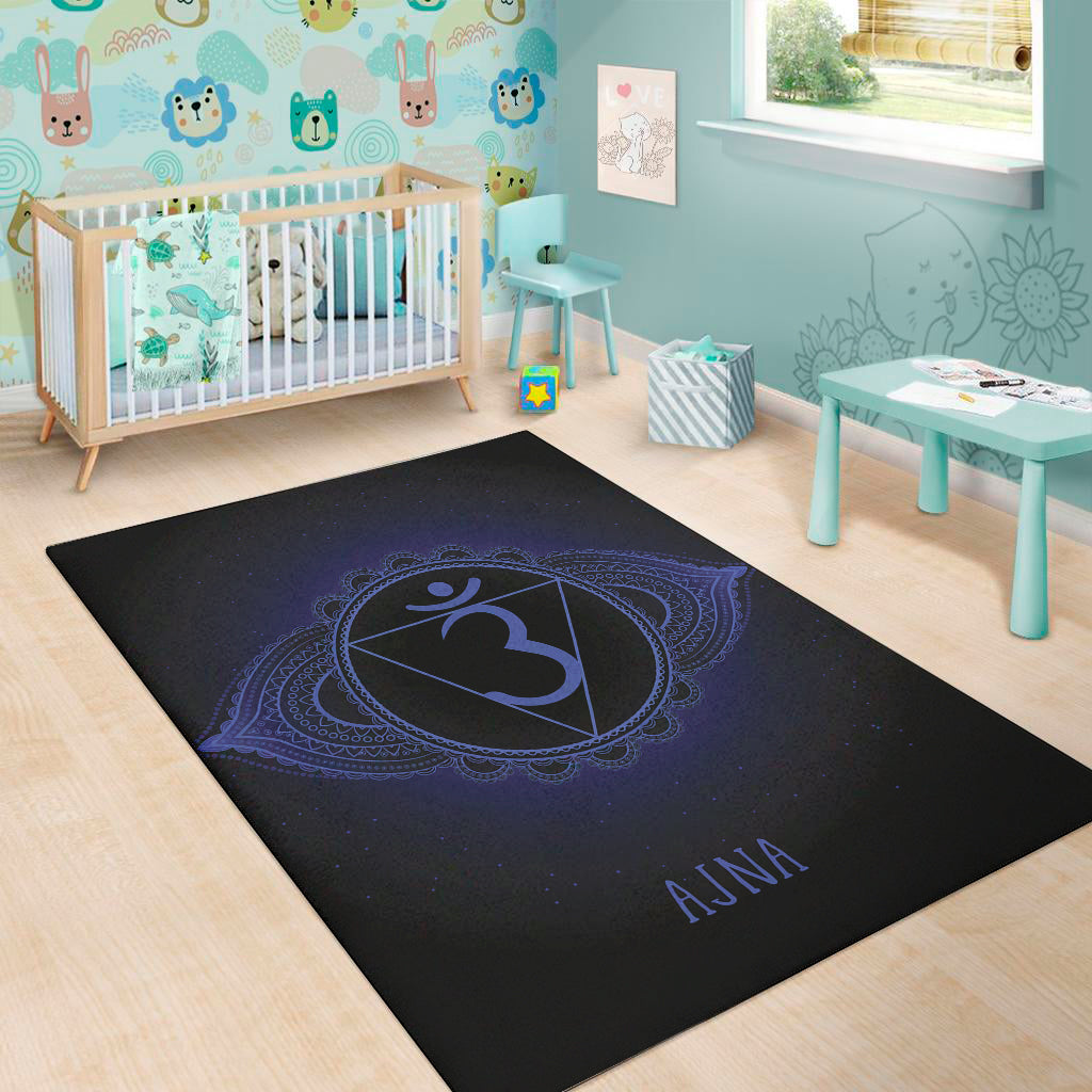 Ajna Chakra Symbol Print Area Rug