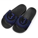 Ajna Chakra Symbol Print Black Slide Sandals