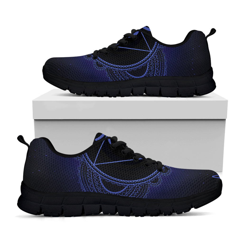 Ajna Chakra Symbol Print Black Sneakers