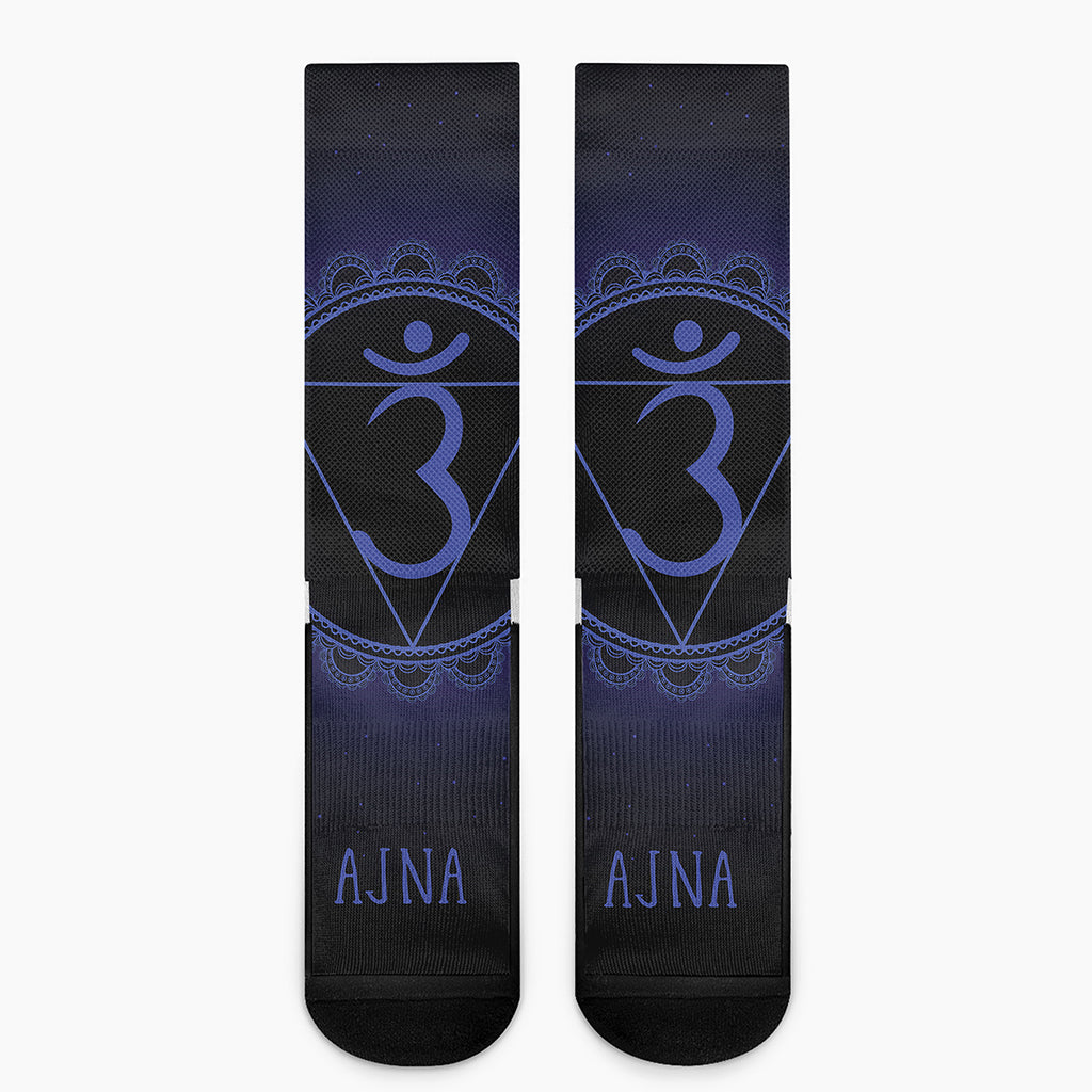 Ajna Chakra Symbol Print Crew Socks