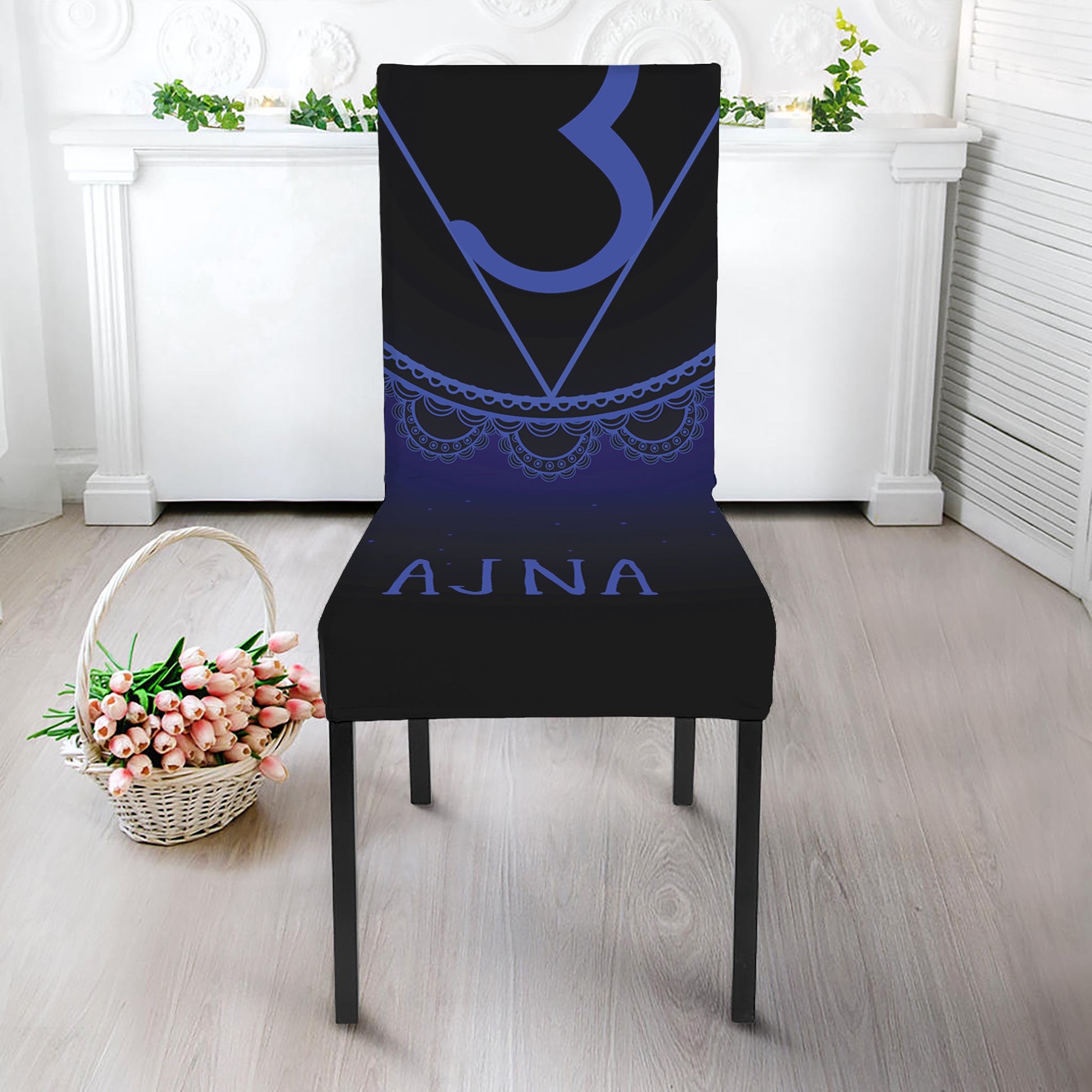 Ajna Chakra Symbol Print Dining Chair Slipcover