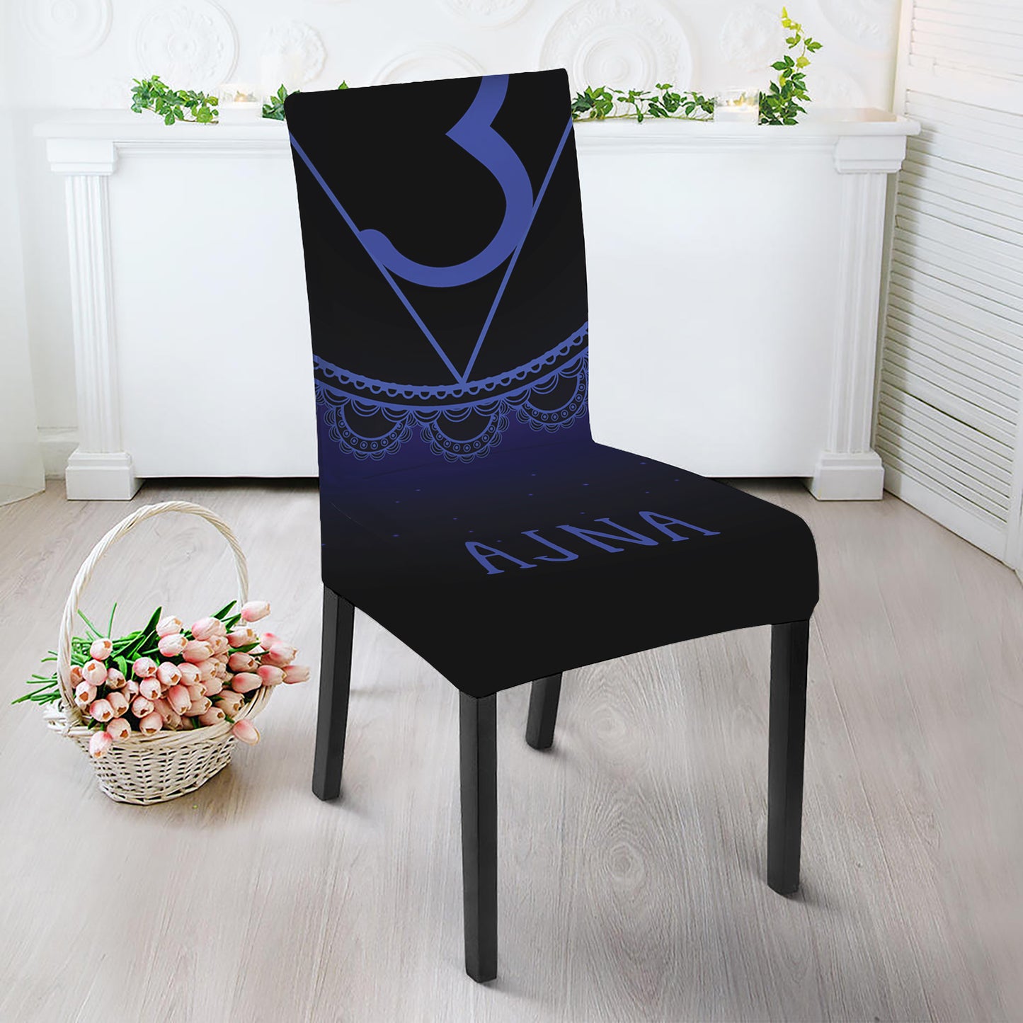 Ajna Chakra Symbol Print Dining Chair Slipcover