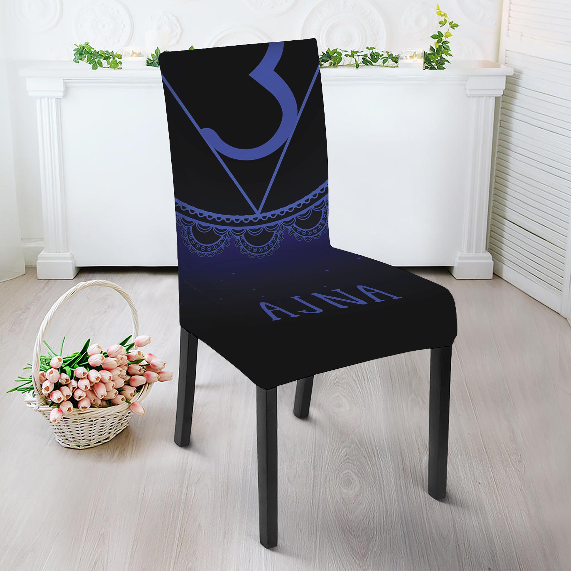 Ajna Chakra Symbol Print Dining Chair Slipcover