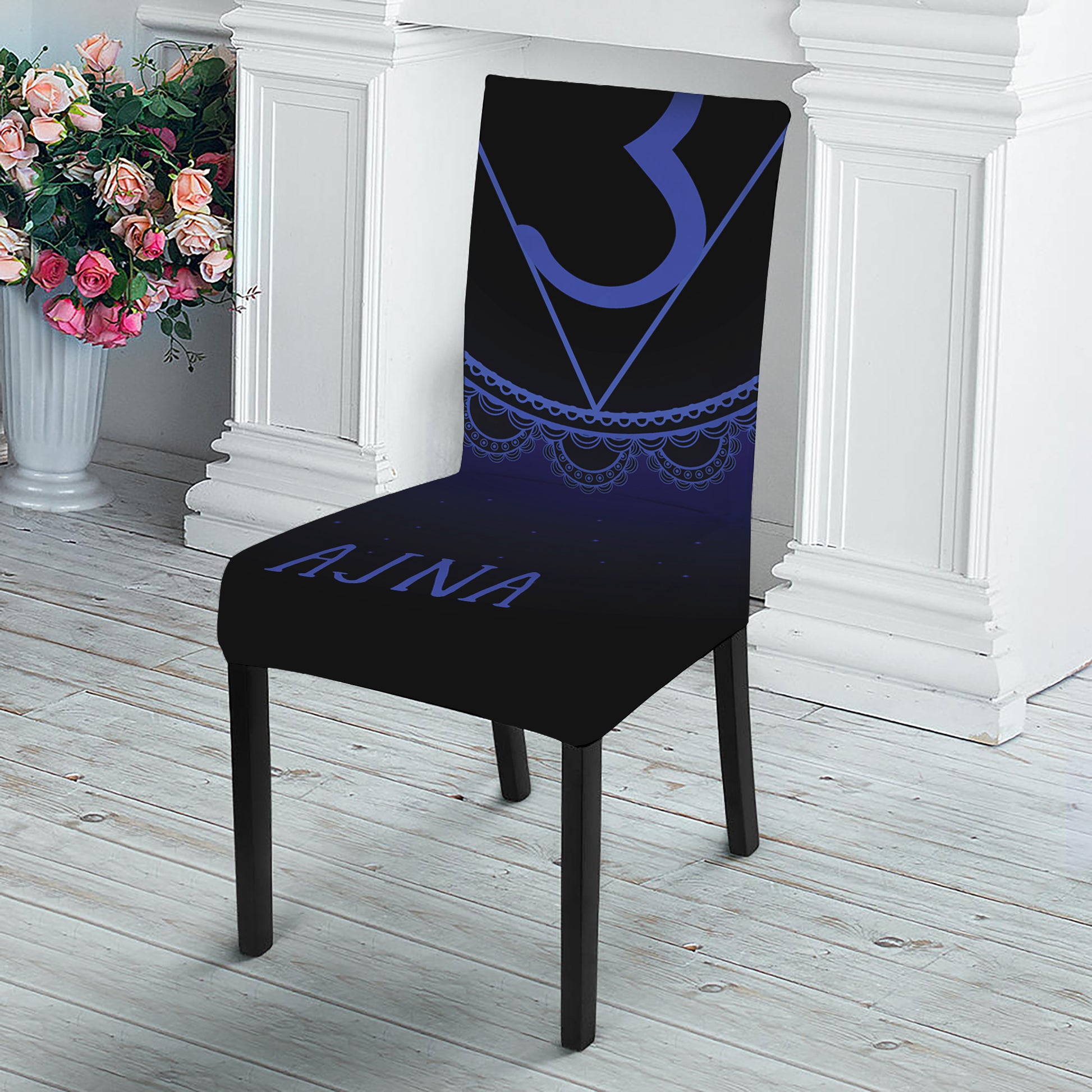 Ajna Chakra Symbol Print Dining Chair Slipcover