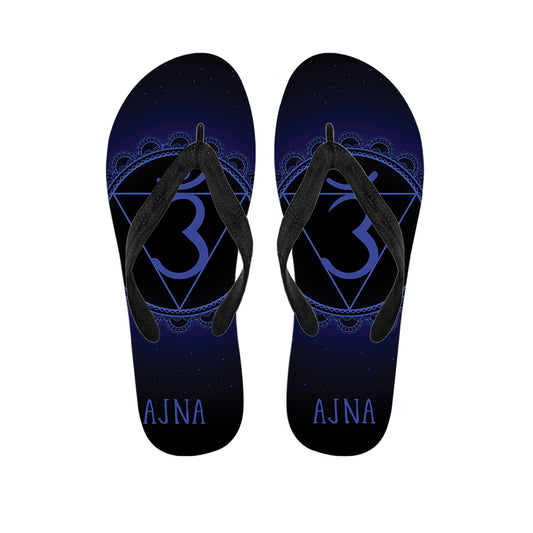 Ajna Chakra Symbol Print Flip Flops