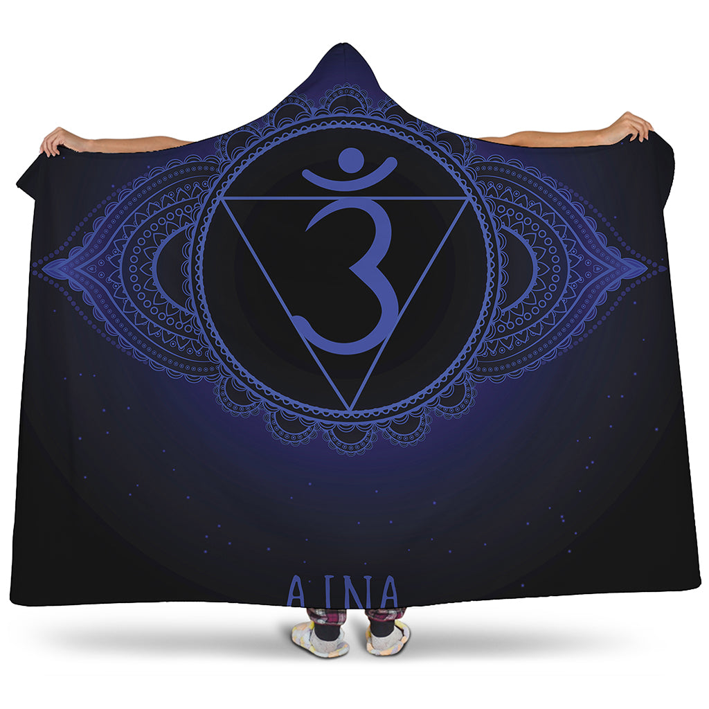Ajna Chakra Symbol Print Hooded Blanket