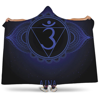 Ajna Chakra Symbol Print Hooded Blanket