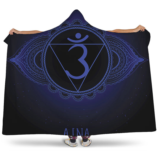 Ajna Chakra Symbol Print Hooded Blanket