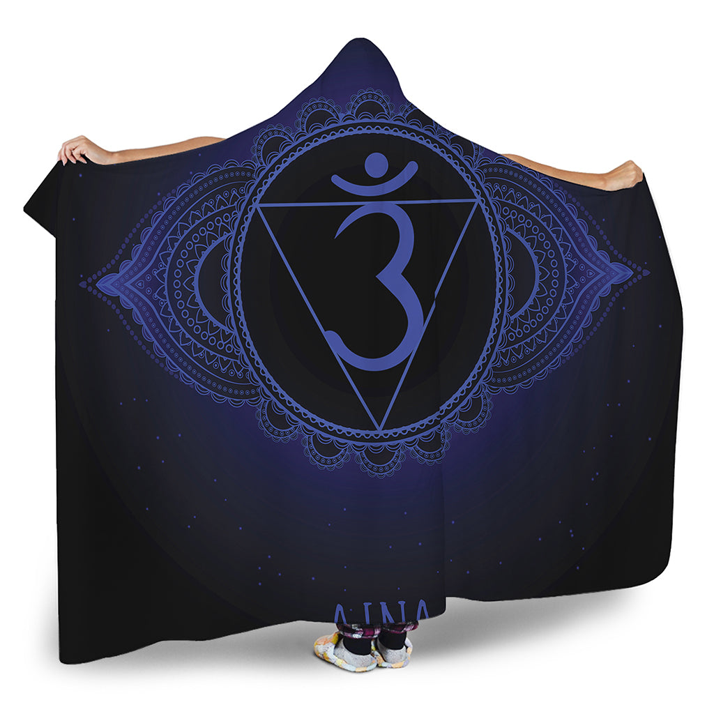 Ajna Chakra Symbol Print Hooded Blanket