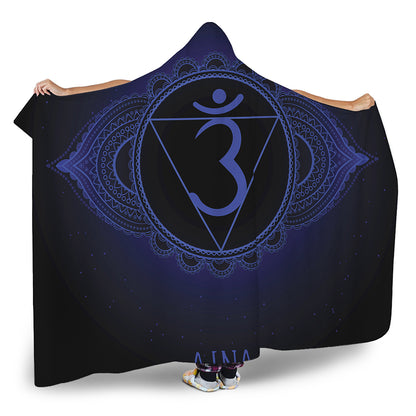 Ajna Chakra Symbol Print Hooded Blanket