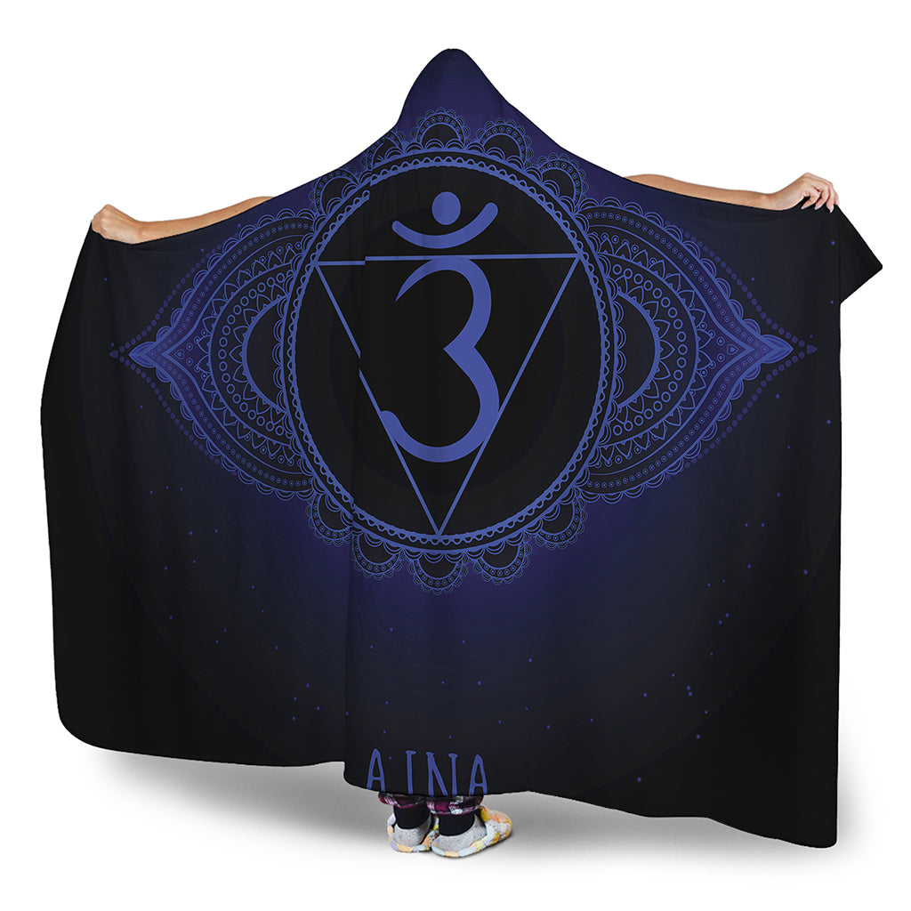 Ajna Chakra Symbol Print Hooded Blanket