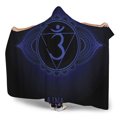 Ajna Chakra Symbol Print Hooded Blanket