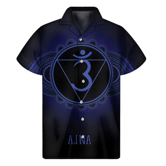 Ajna Chakra Symbol Print Men's Short Sleeve Shirt