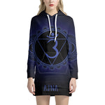 Ajna Chakra Symbol Print Pullover Hoodie Dress