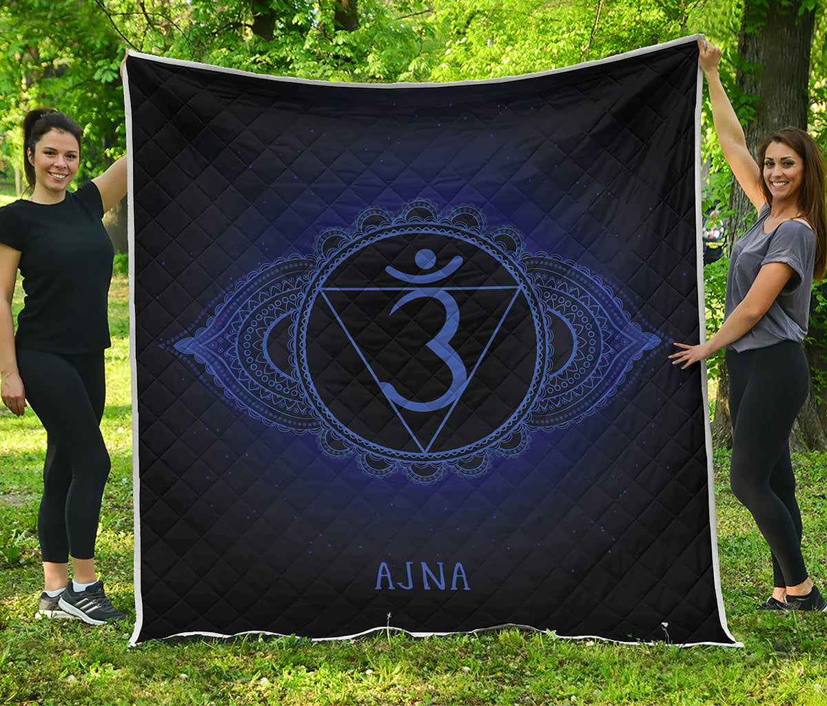 Ajna Chakra Symbol Print Quilt