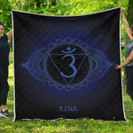 Ajna Chakra Symbol Print Quilt