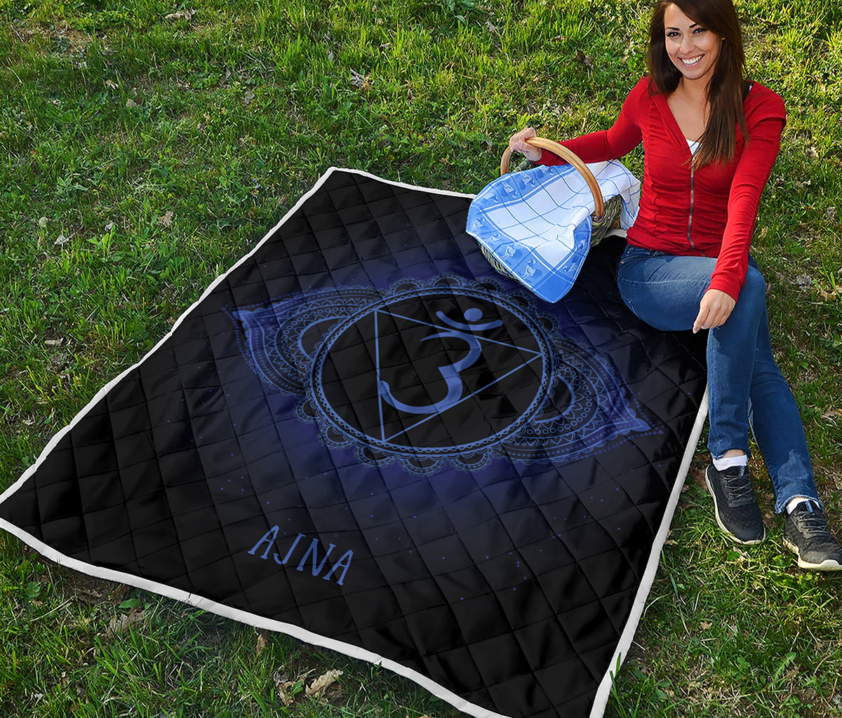 Ajna Chakra Symbol Print Quilt