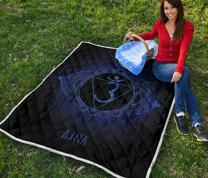 Ajna Chakra Symbol Print Quilt