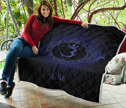 Ajna Chakra Symbol Print Quilt