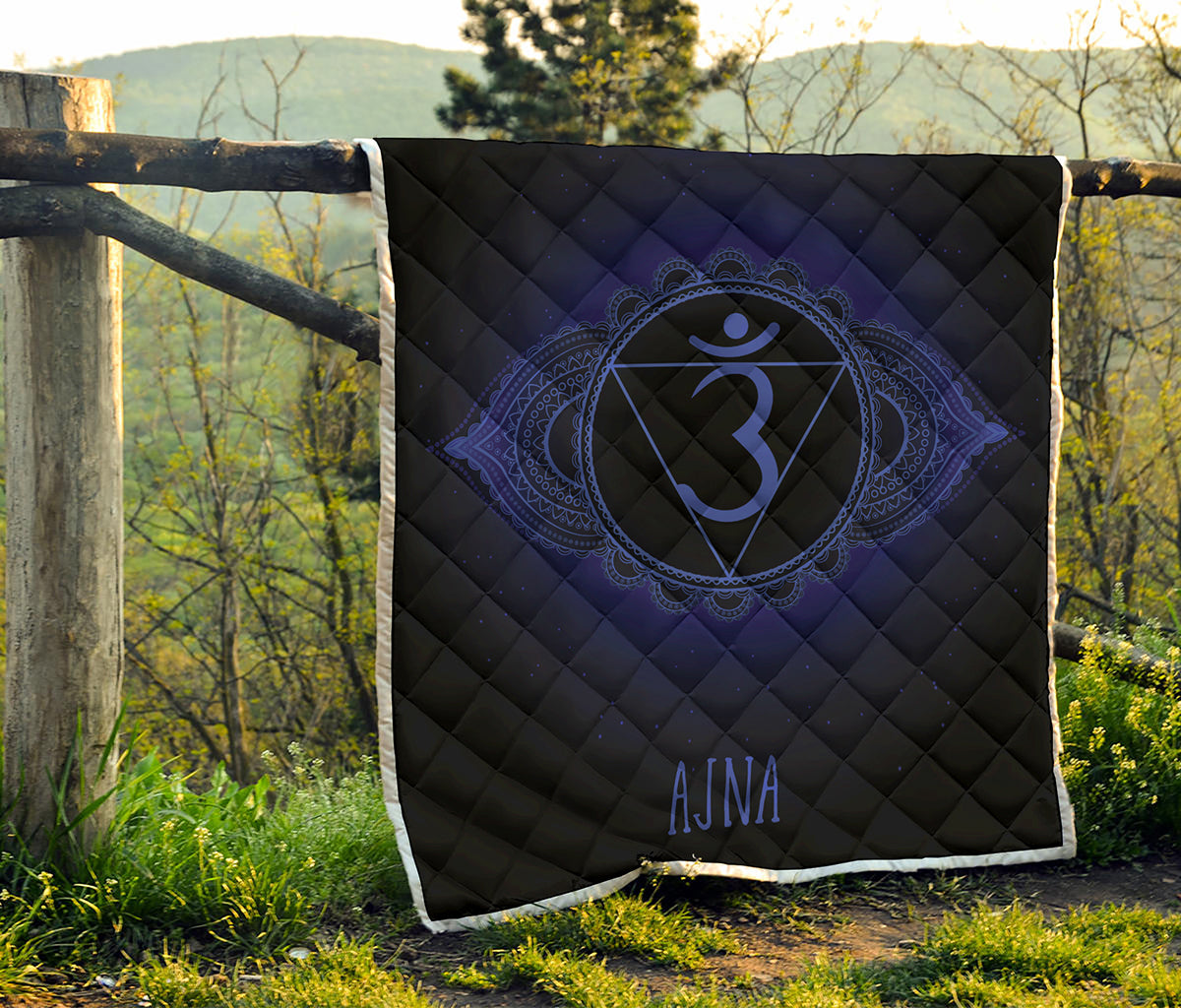 Ajna Chakra Symbol Print Quilt