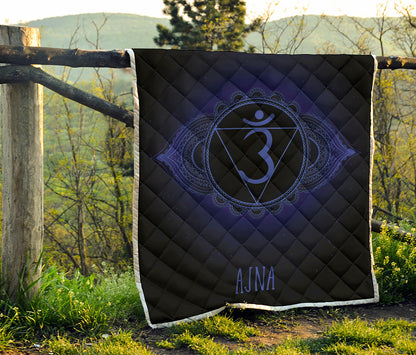 Ajna Chakra Symbol Print Quilt