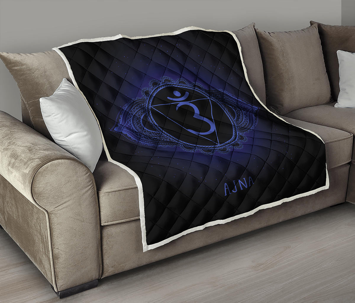 Ajna Chakra Symbol Print Quilt